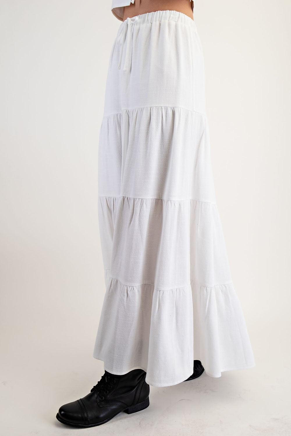 White Linen Maxi Skirt