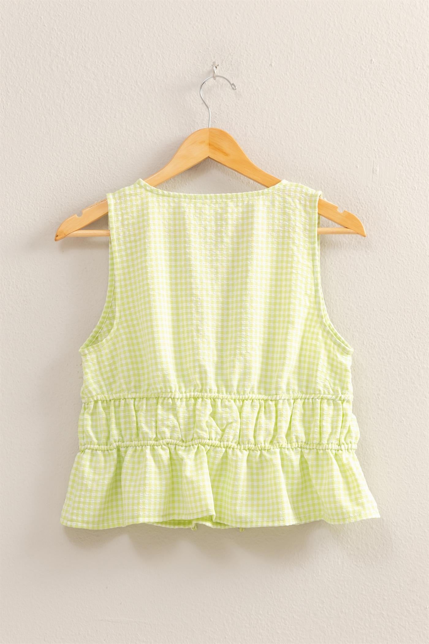 Gingham Peplum Tie Top (2 Color Options)