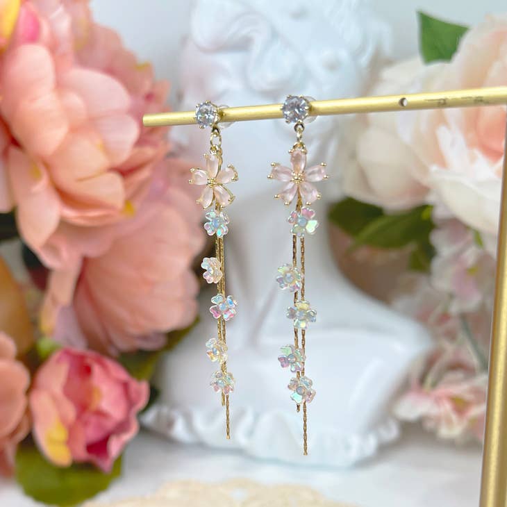 Sakura Flower Dangle Earrings