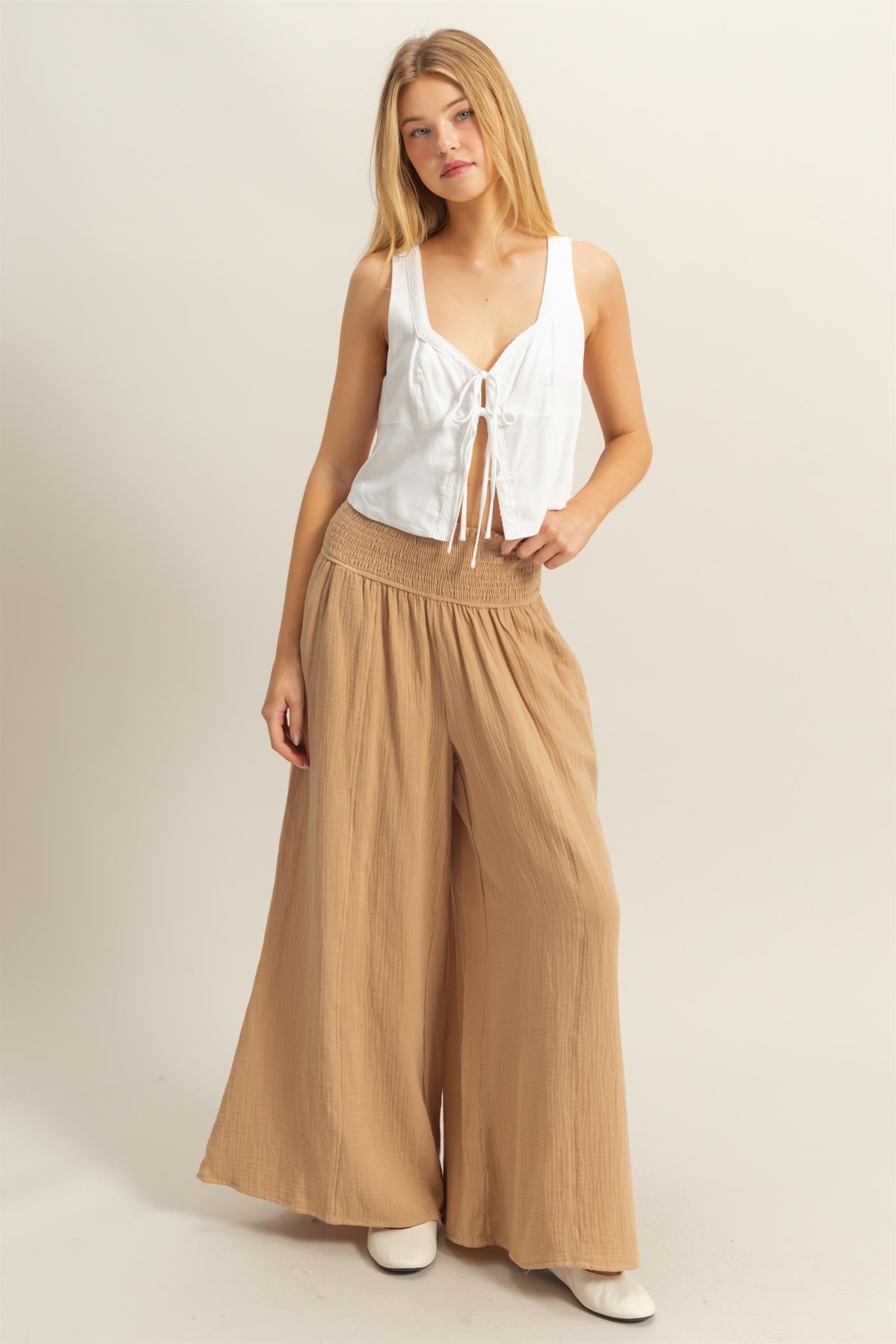 Linen Front Tie Top