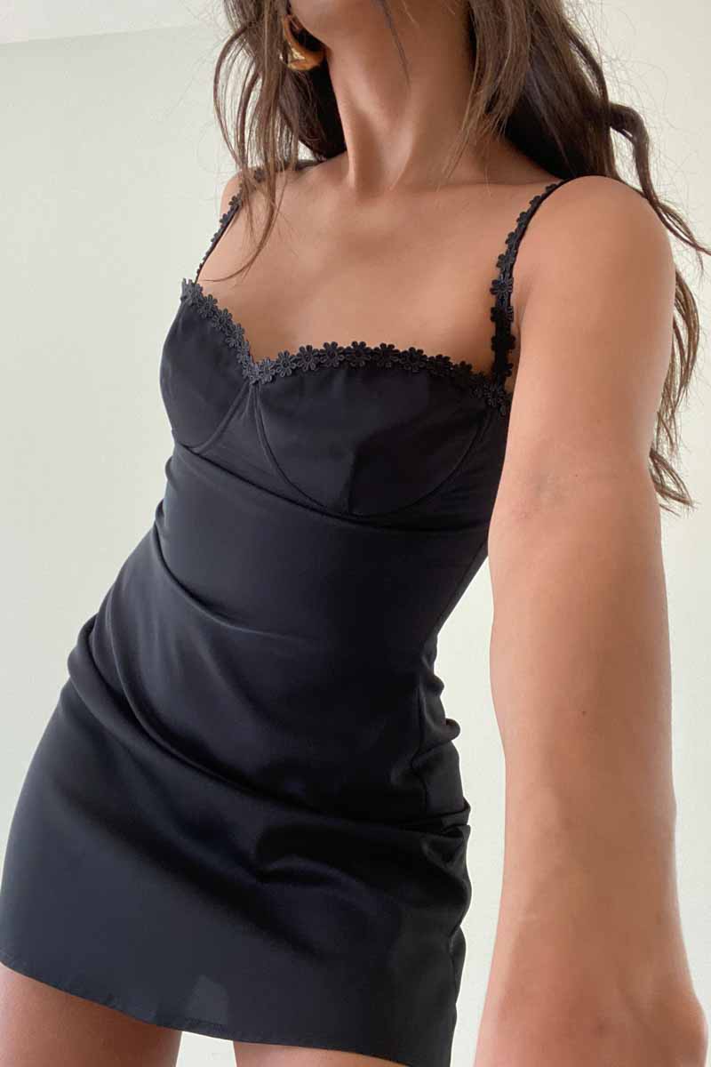 Daisy Black Slip Dress