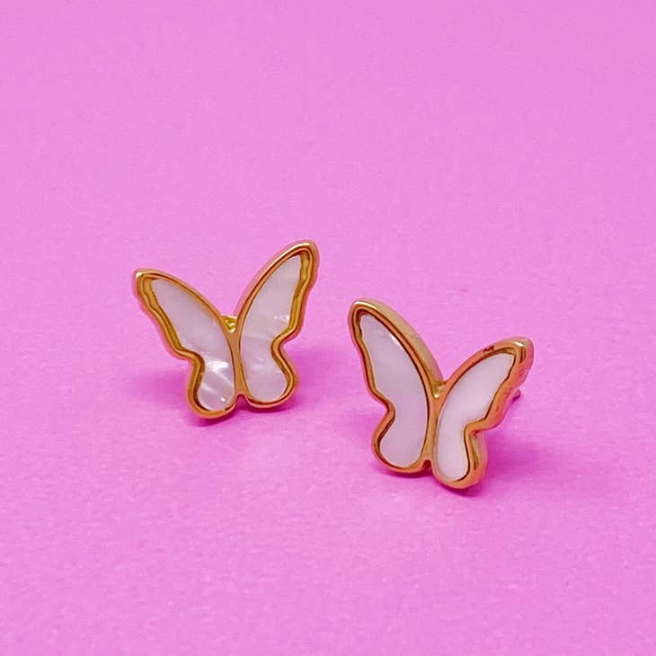 Opal Butterfly Stud Earrings