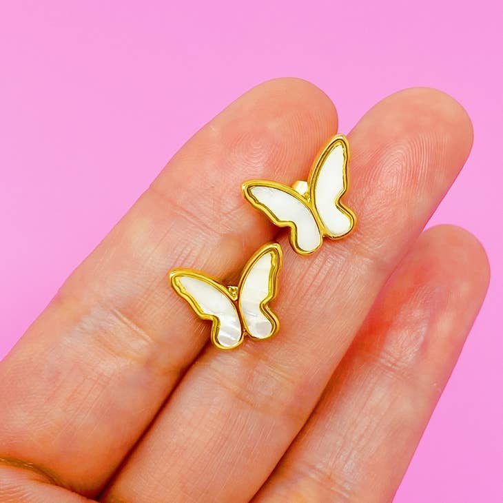 Opal Butterfly Stud Earrings