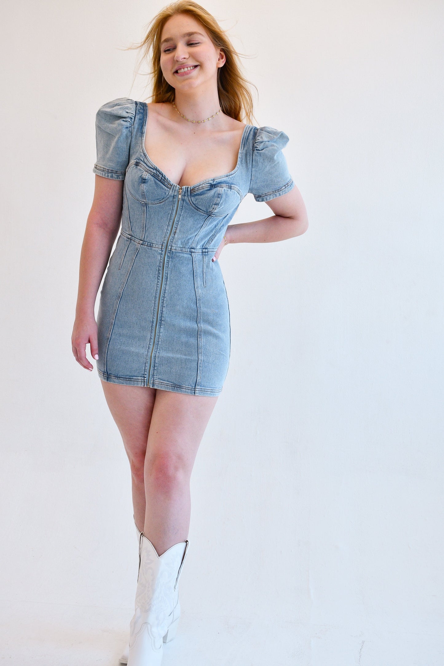 Bustier Denim Dress