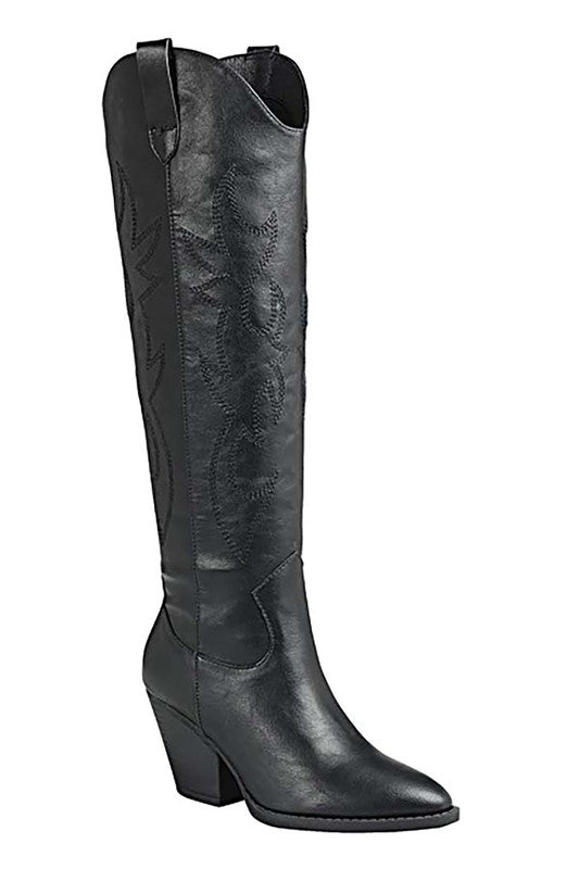 Knee High Black Western Boot