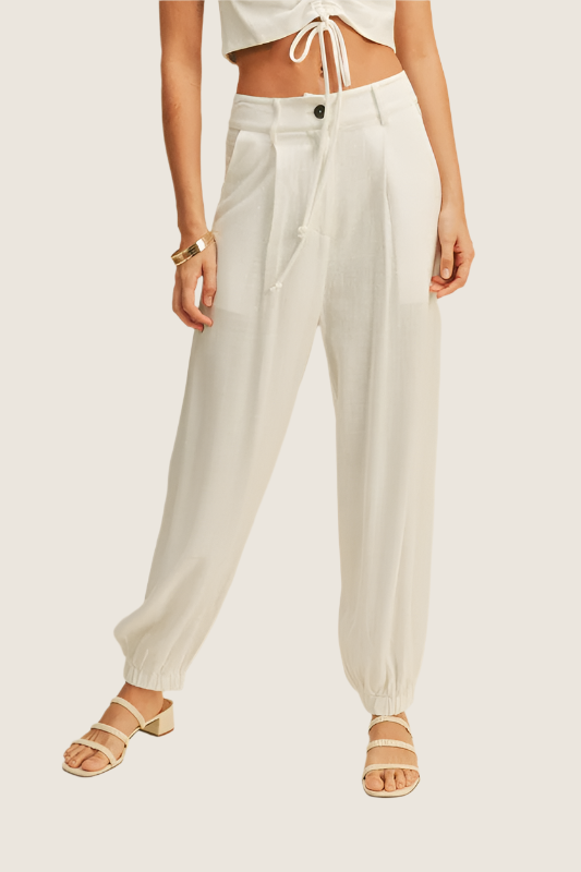 White Linen Trouser Pants