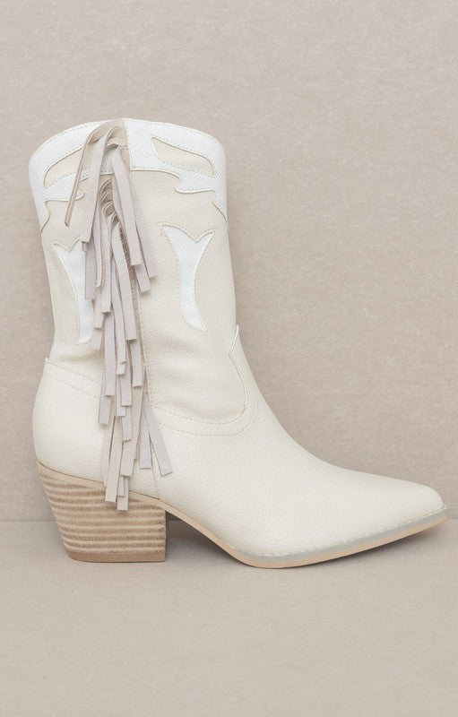 Millie Fringe Framed Bootie
