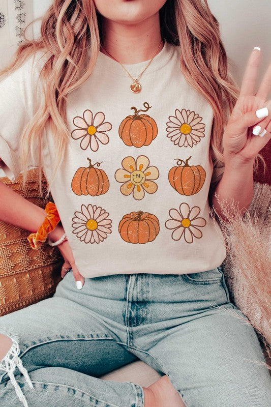 Flowers & Pumpkins Graphic Tee