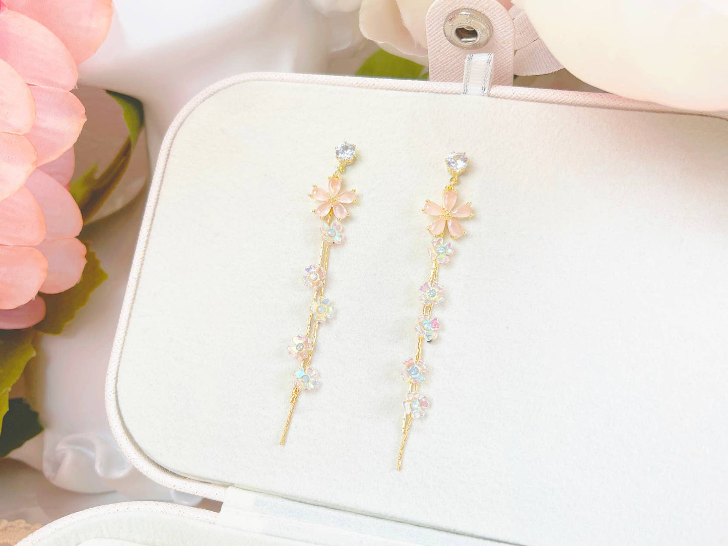 Sakura Flower Dangle Earrings