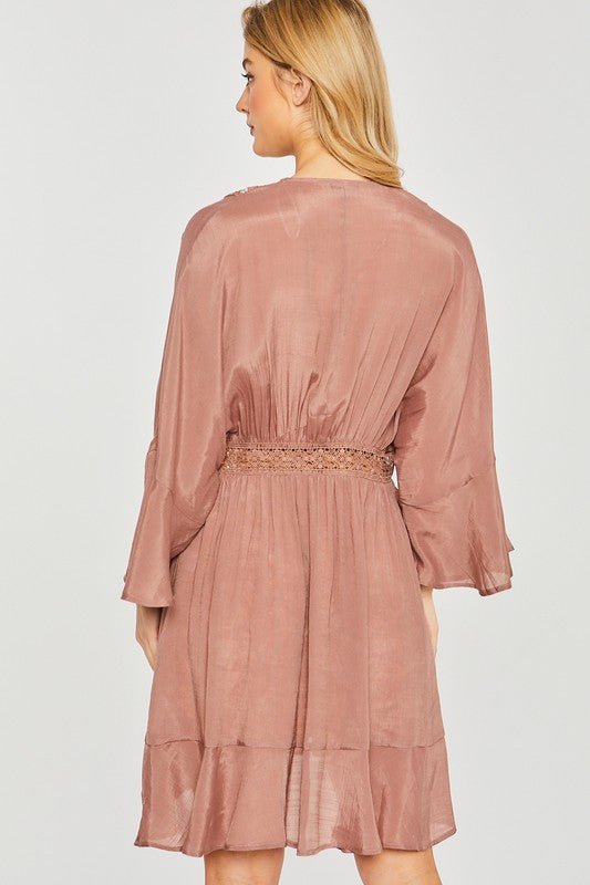 Mocha Lace Kimono,Tops,COVER, Cover-Ups, Kimono, LACE- DEFIANT