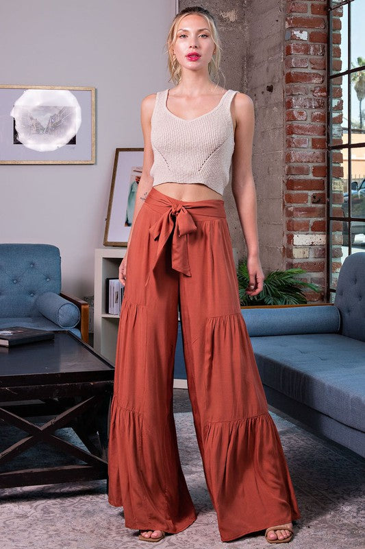 Autumn Tiered Wide Leg Pants,Bottoms,PANTS, SOFT PANTS, TIERED, WIDE LEG- DEFIANT