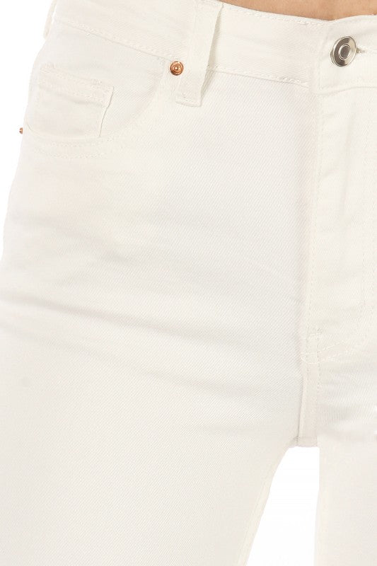 Off White Straight Denim,Bottoms,DENIM, HIGH WAISTED, STRAIGHT LEG, WHITE DENIM- DEFIANT
