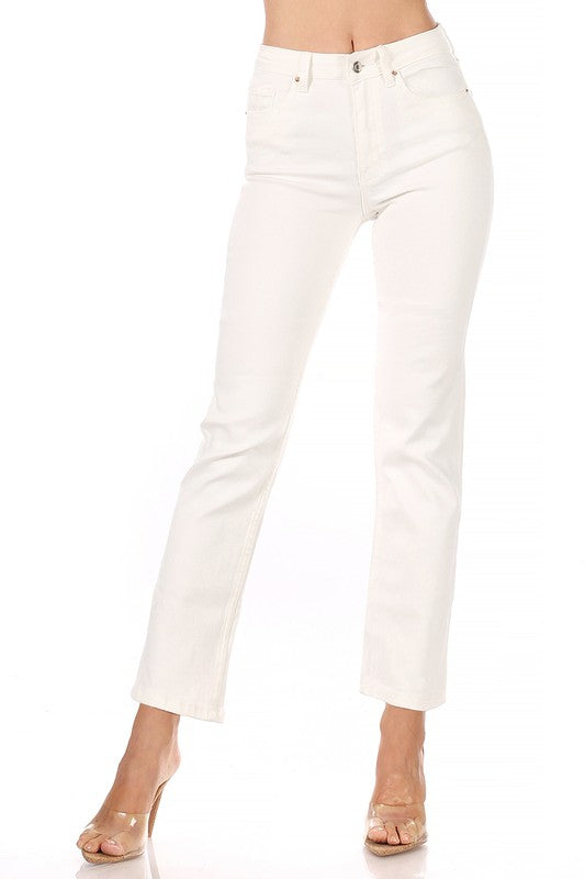 Off White Straight Denim,Bottoms,DENIM, HIGH WAISTED, STRAIGHT LEG, WHITE DENIM- DEFIANT