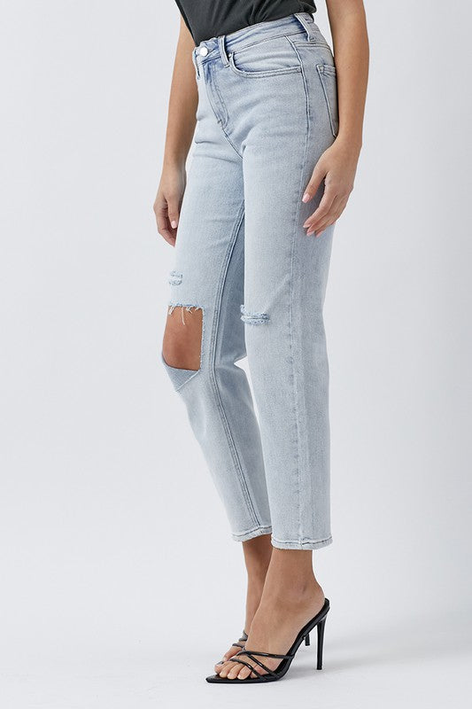 Must Have Denim,Bottoms,DENIM, DISTRESSED, HIGH WAISTED- DEFIANT