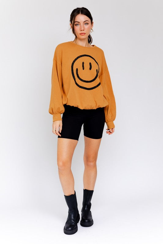 Smiley Sweatshirt,Tops,GRAPHIC TEE, GRAPHIC TEES, SWEATSHIRT- DEFIANT