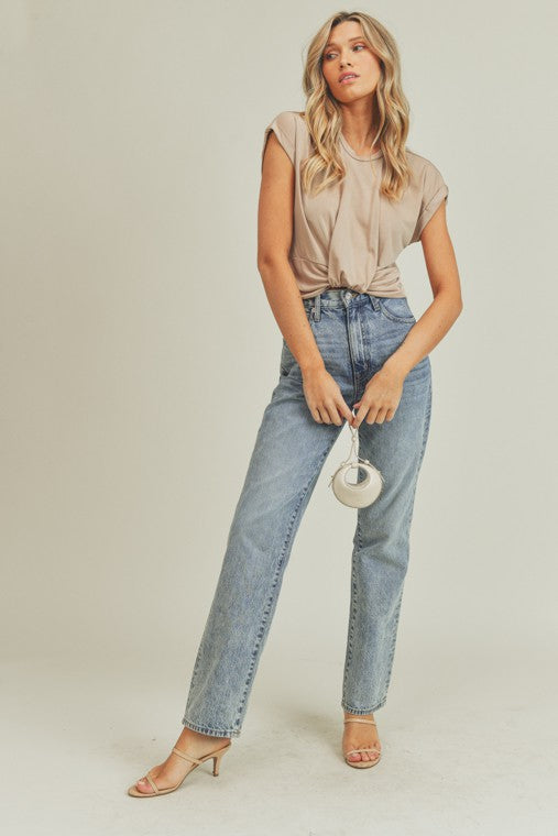 Tucked Front Muscle Tee,Tops,BASIC, BASICS, CROPPED, SHORT SLEEVE- DEFIANT