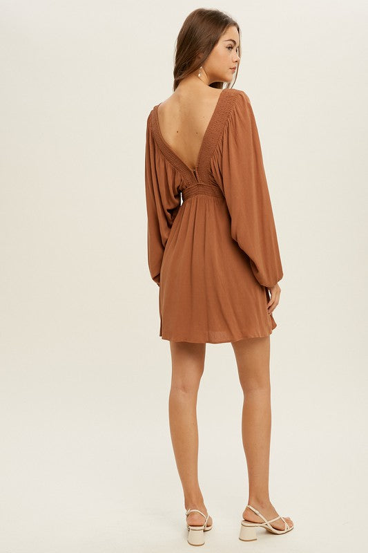 Two-Way Spice Woven Dress,Dresses,BALLOON SLEEVE, ELASTIC, LONG SLEEVE, MINI- DEFIANT