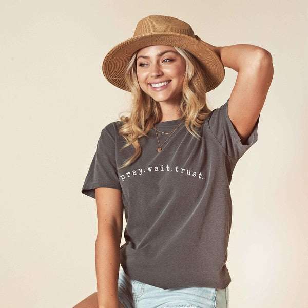Pray Wait Trust Tee,Tops,GRAPHIC TEE, GRAPHIC TEES- DEFIANT