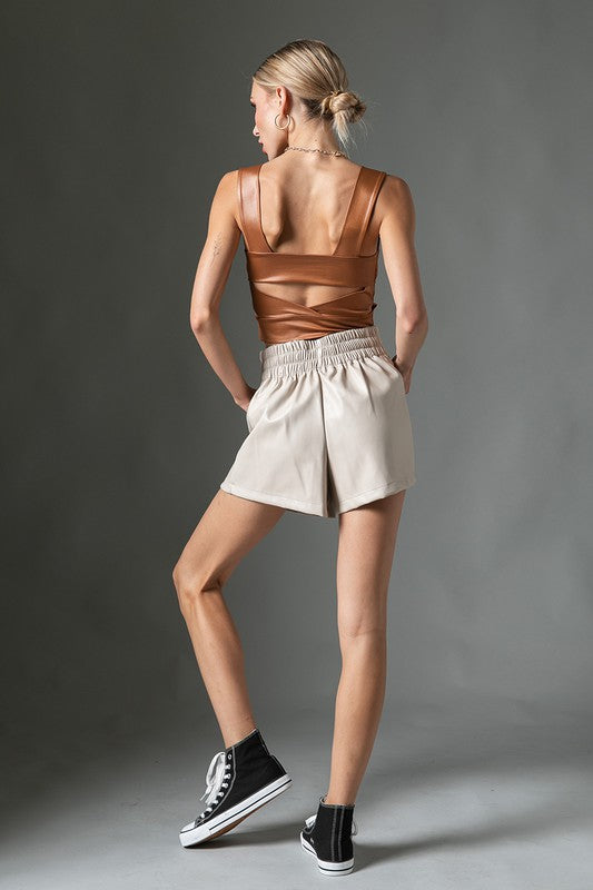 Square Neck Sheen Top,Tops,CROP TOPS, CROPPED, CUTOUT, FITTED, SHEEN- DEFIANT