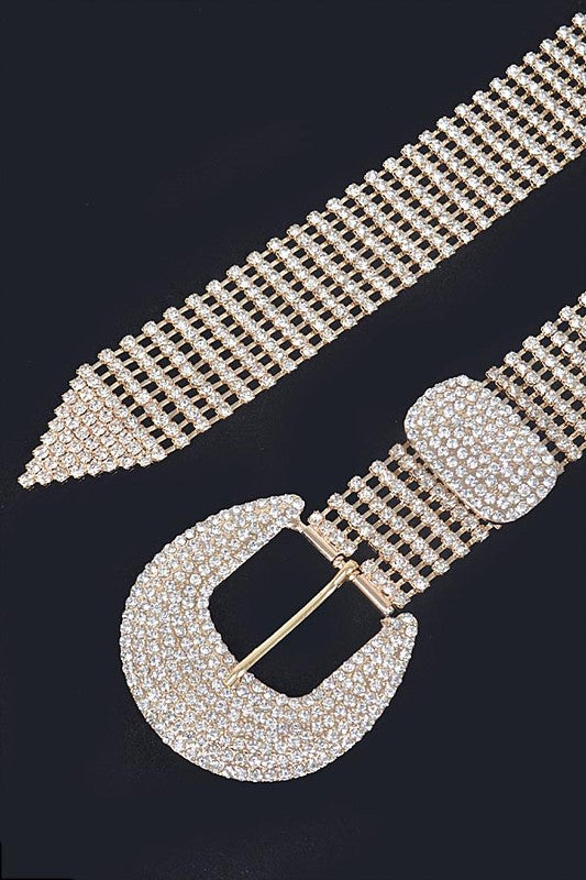 Rhinestone Buckle Belt,ACCESSORIES,BELT, Rhinestone- DEFIANT