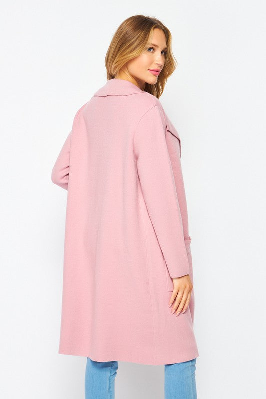 Blush Longline Open Coat,Coats & Jackets,CARDIGAN, COAT, Coats- DEFIANT