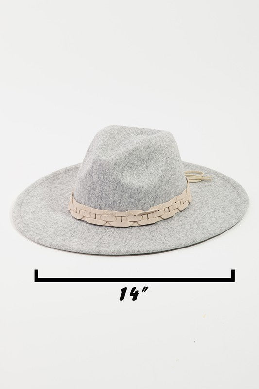 Grey Thick Braided Band Hat,Hats,HATS, WIDE BRIM HATS- DEFIANT