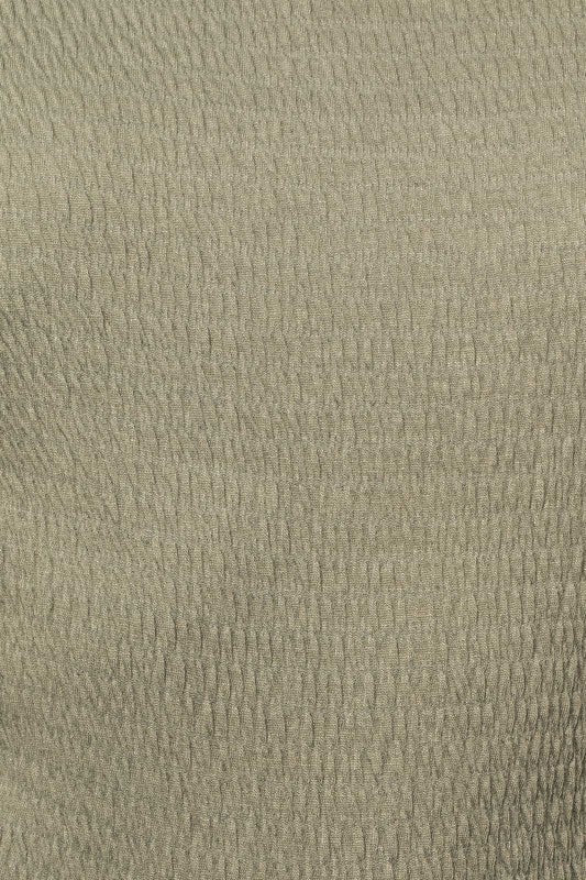 Smocked Square Neck Olive Top,Tops,LONG SLEEVE, SMOCKED, SQUARE NECK- DEFIANT