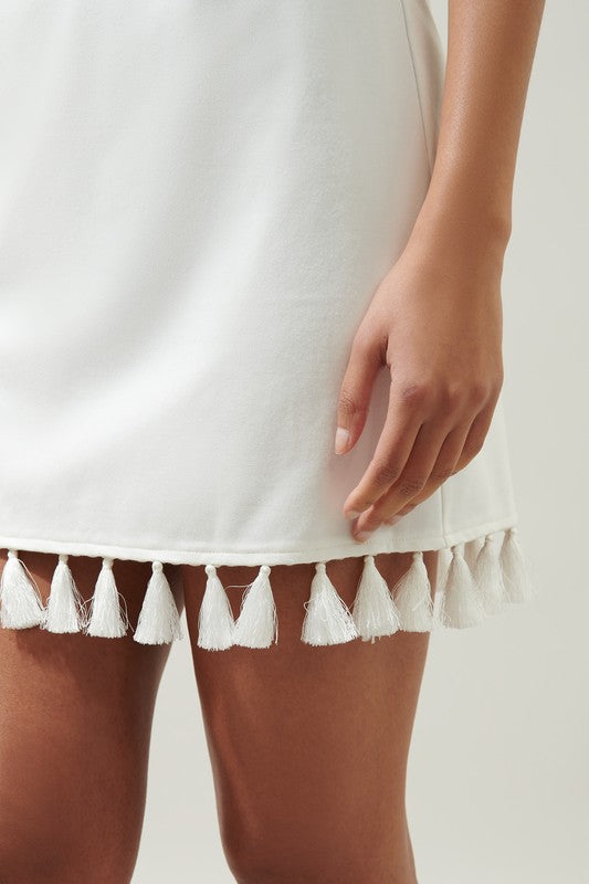 White Tassel Dress,Dresses,- DEFIANT