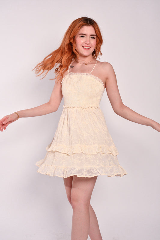 Neutral Embroidery Dress,Dresses,EMBROIDERED, SPRING, Spring Clothing- DEFIANT