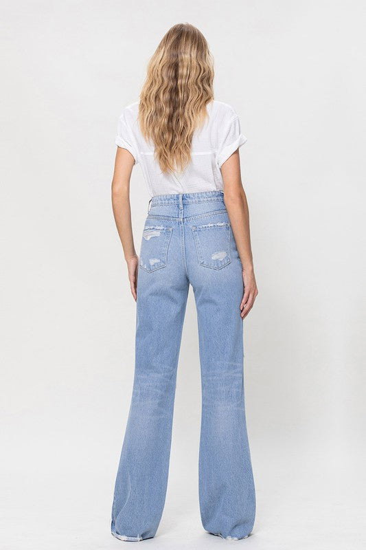 90's Flare Distressed Denim,Bottoms,DENIM, DISTRESSED, FLARE- DEFIANT