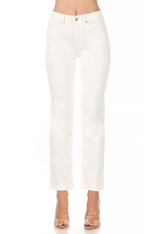 Off White Straight Denim,Bottoms,DENIM, HIGH WAISTED, STRAIGHT LEG, WHITE DENIM- DEFIANT