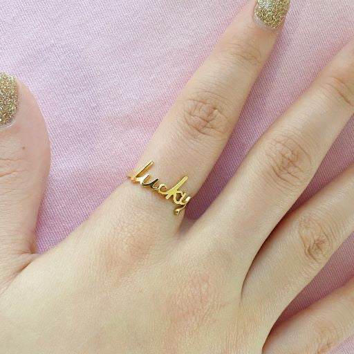 18K Gold Script Ring,Accessories,GOLD JEWELRY, JEWELRY, RINGS- DEFIANT