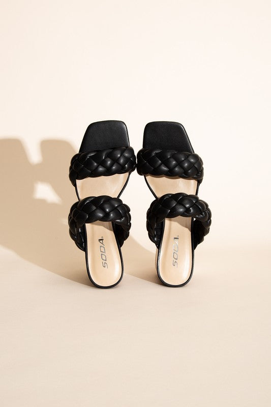 Braided Strap Heels,Shoes,HEELS, MULE, SHOES- DEFIANT