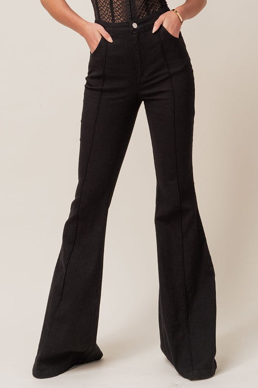 Flare Bootcut Black Denim Pants,Bottoms,BLACK DENIM, BOOTCUT, FLARE, WIDE LEG- DEFIANT