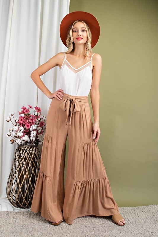 Tiered Wide Leg Pants,Bottoms,PANTS, SOFT PANTS, TIERED, WIDE LEG- DEFIANT