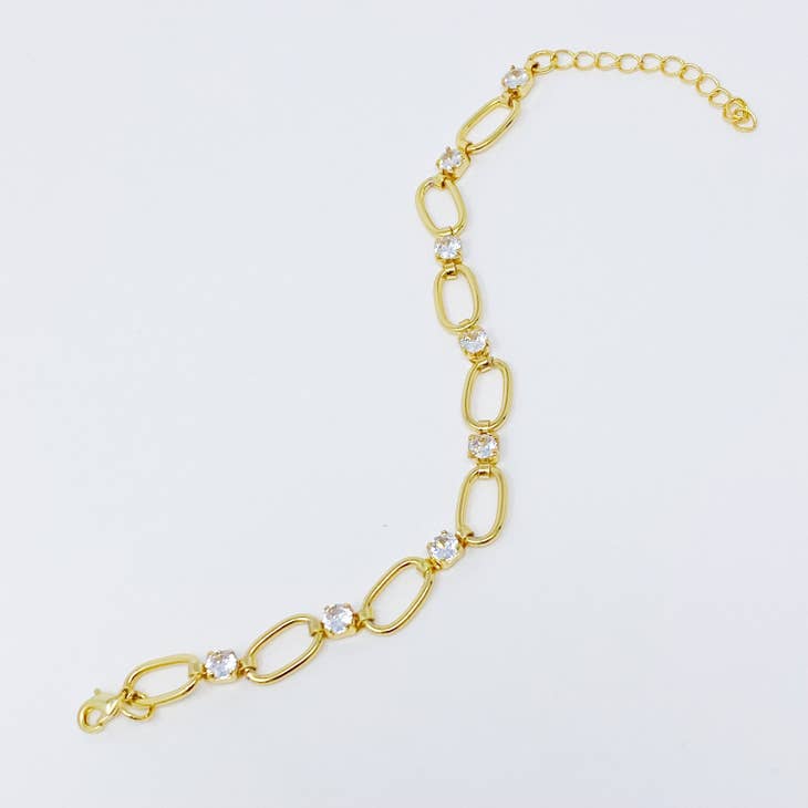 Uptown Chain & Shine Bracelet,ACCESSORIES,BRACELET, GOLD JEWELRY, Jan23- DEFIANT