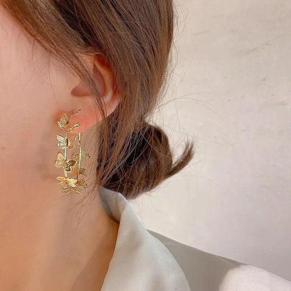 Butterfly Hoop Earrings,Accessories,EARRINGS, GOLD JEWELRY, HOOP EARRINGS, JEWELRY- DEFIANT