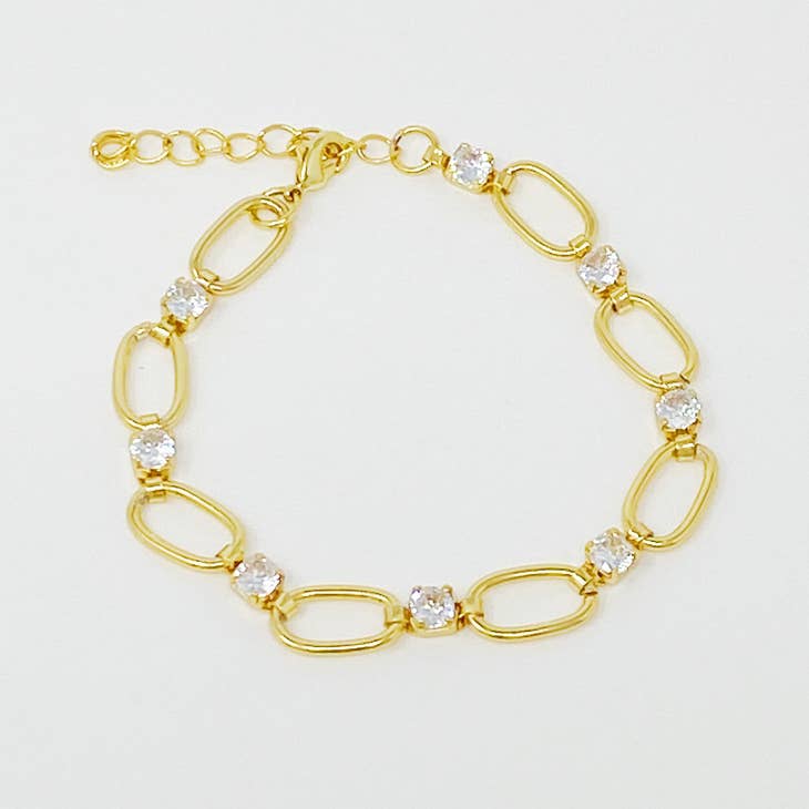 Uptown Chain & Shine Bracelet,ACCESSORIES,BRACELET, GOLD JEWELRY, Jan23- DEFIANT
