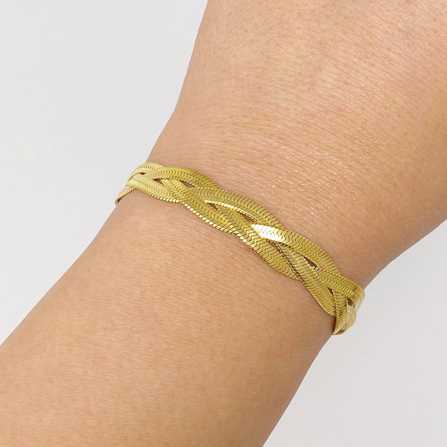 Braided Herringbone Chain Bracelet,Bracelets,Faire- DEFIANT