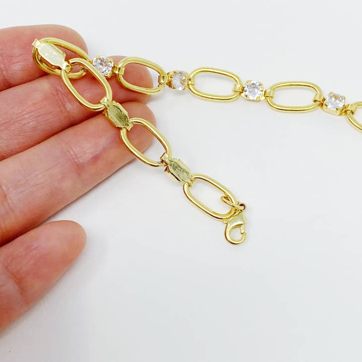 Uptown Chain & Shine Bracelet,ACCESSORIES,BRACELET, GOLD JEWELRY, Jan23- DEFIANT