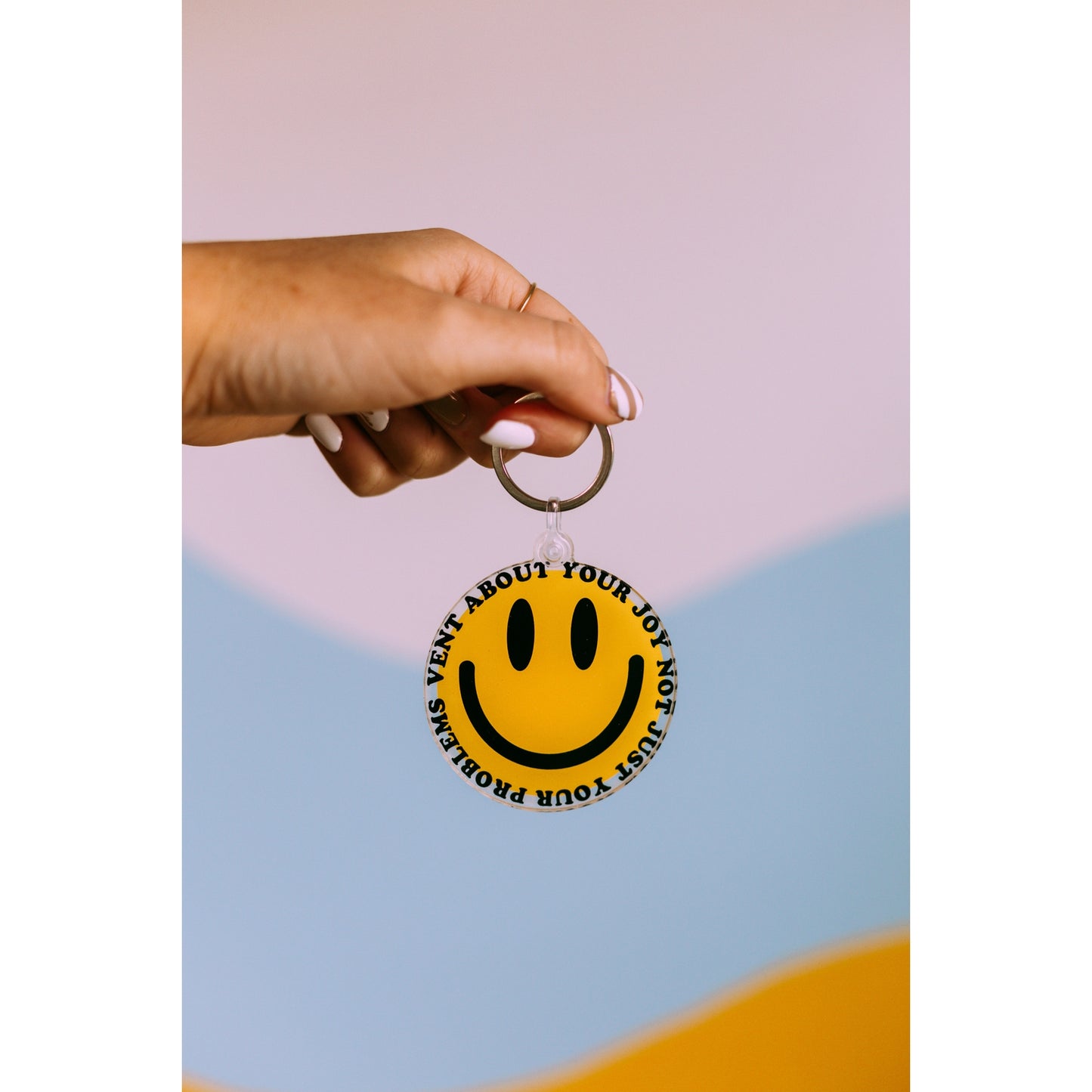 Smiley Face Keychain,ACCESSORIES,KEYCHAINS, SMILEY FACE- DEFIANT