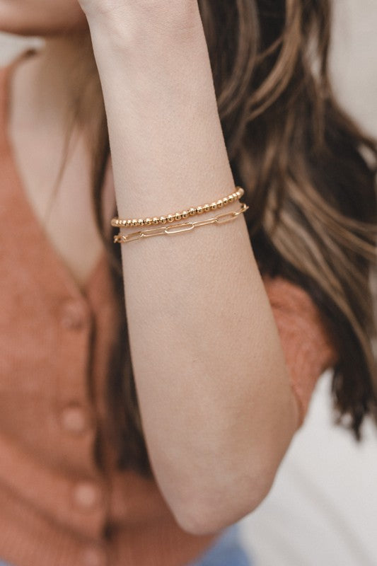 14K Gold Plated Paperclip Bracelet,Bracelets,BRACELET- DEFIANT