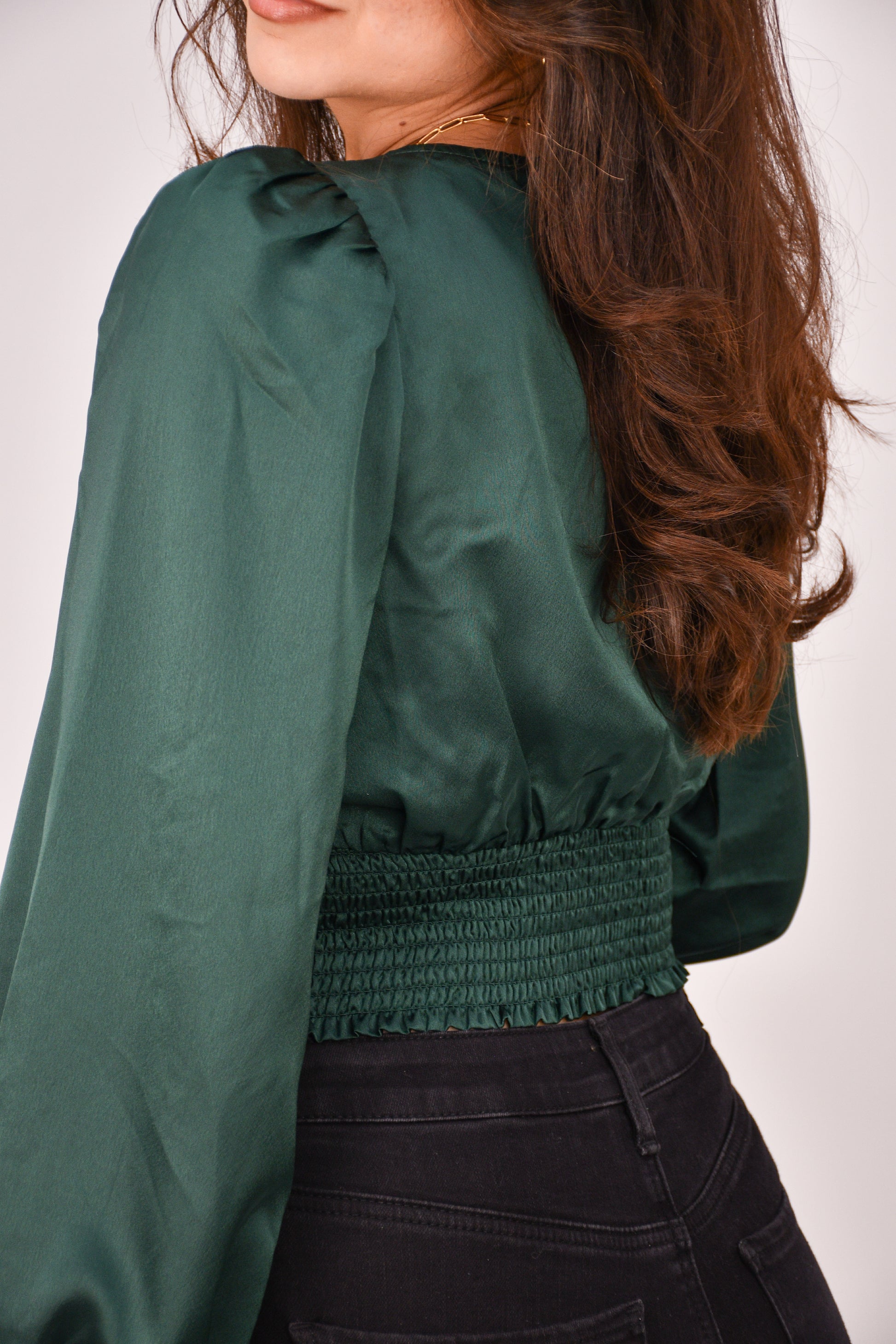 Pine Empire Waist Top,Tops,SATIN- DEFIANT