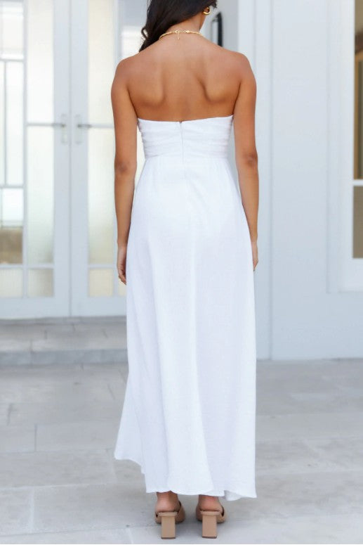 White Slit Long Dress (Shipping Only)