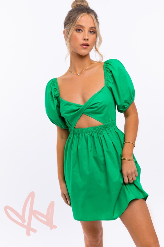 Twisted Front Mini Dress (Shipping Only)