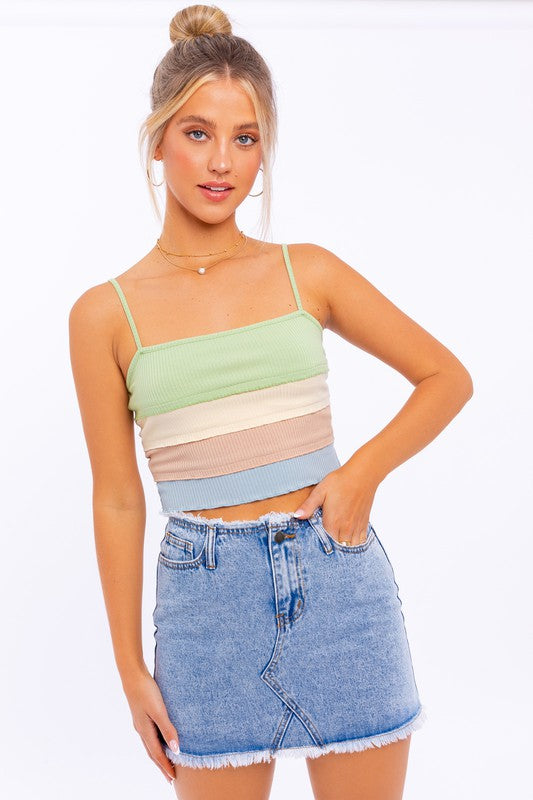 Lettuce Hem Detail Cami Top (shipping Only)