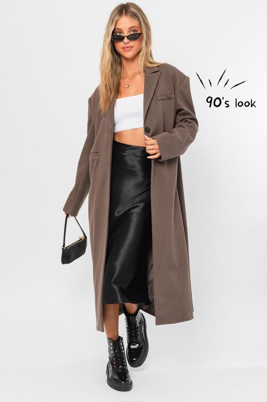 Straight Blazer Long Coat