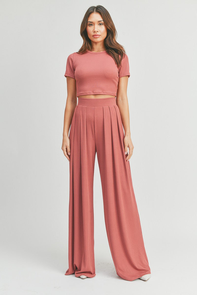 Ribbed Long Pant Set