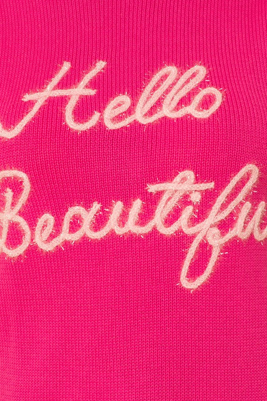 Hello Beautiful Sweater Top (Shipping Only)