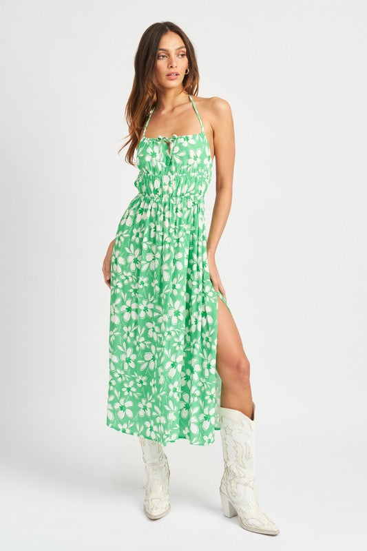 Open Back Floral Maxi Dress (Shipping Only)